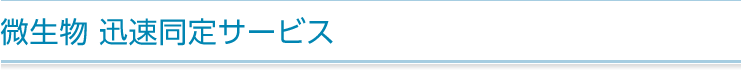微生物　迅速同定サービス